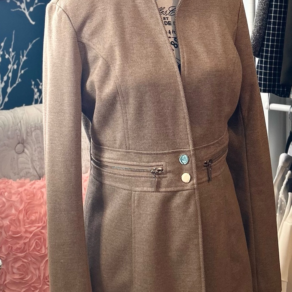 Elegant Brown Military style coat.